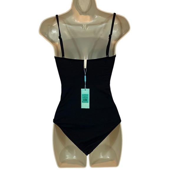 Sea Level High Leg Bandeau Removable Straps One Piece Swimsuit - Black - size 4 - Picture 4 of 8